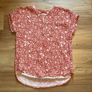 Faherty Dream Cotton Short Sleeve Patterned Shirt with Shell Buttons